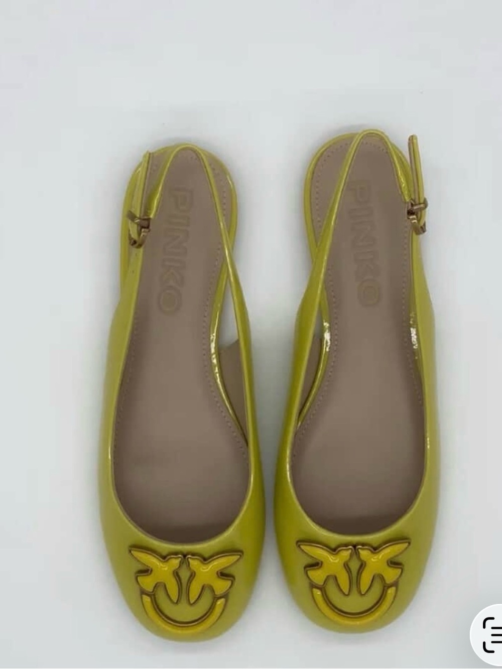 Pinko Lime Patent Slingback Ballerina Flats